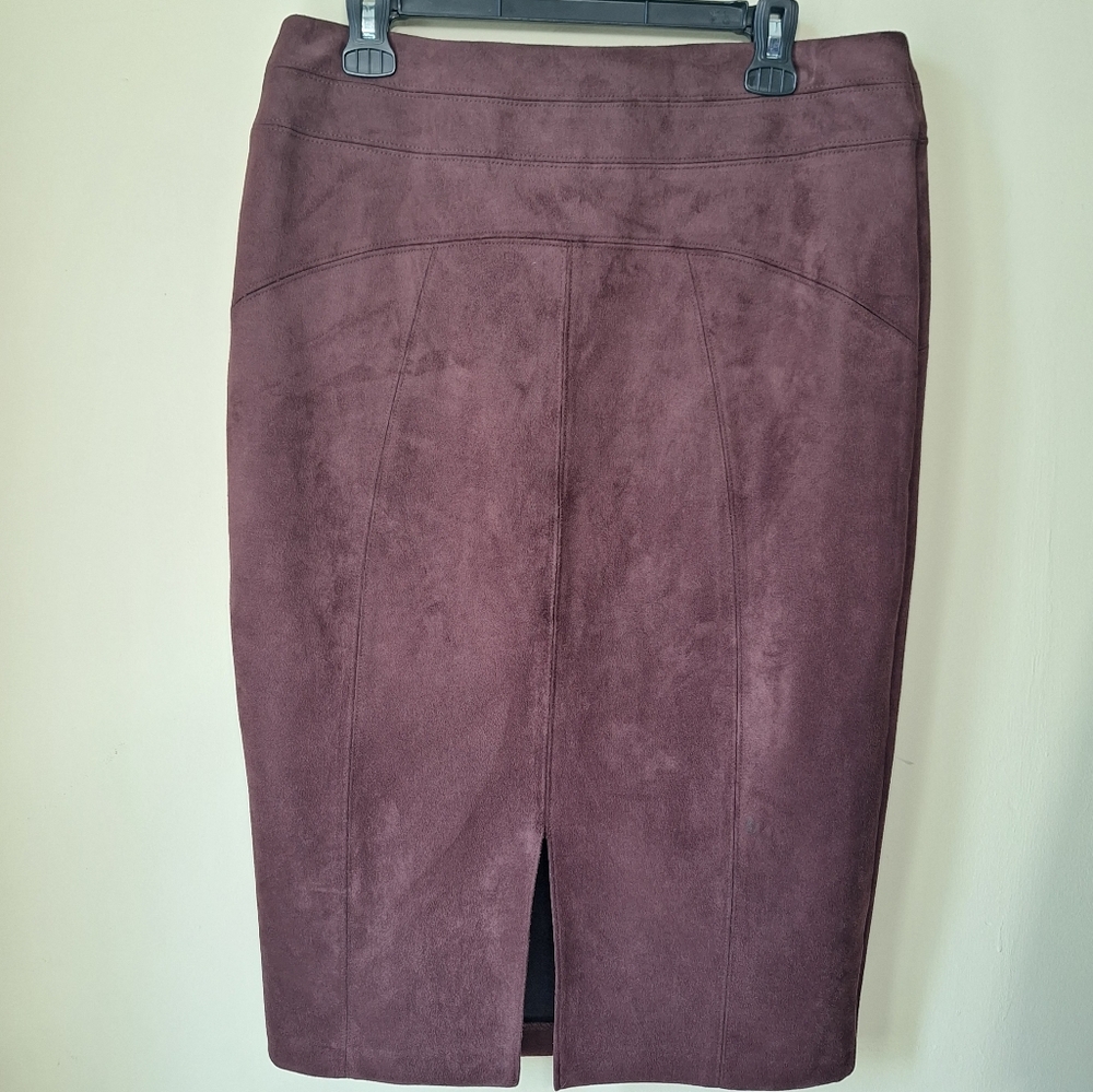 Marc New York Suede Pencil Skirt - Burgundy